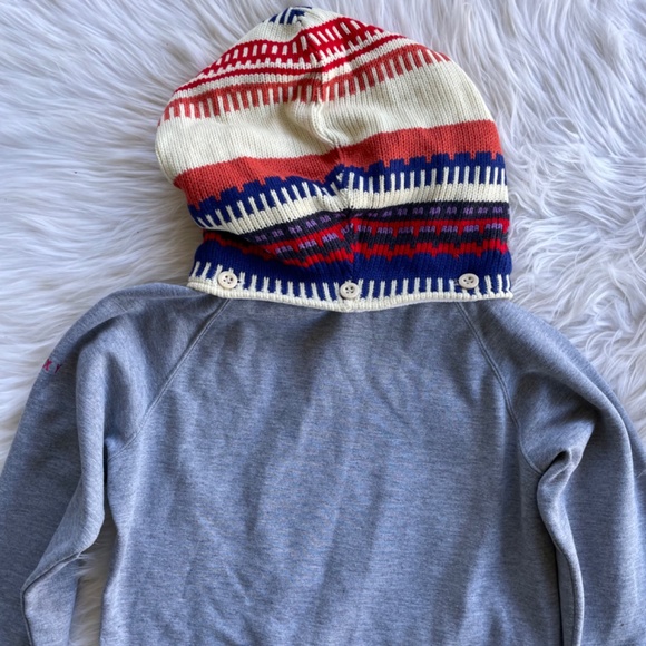 Roxy multicolor knit removable hood gray sweatshirt tunic - Picture 10 of 10